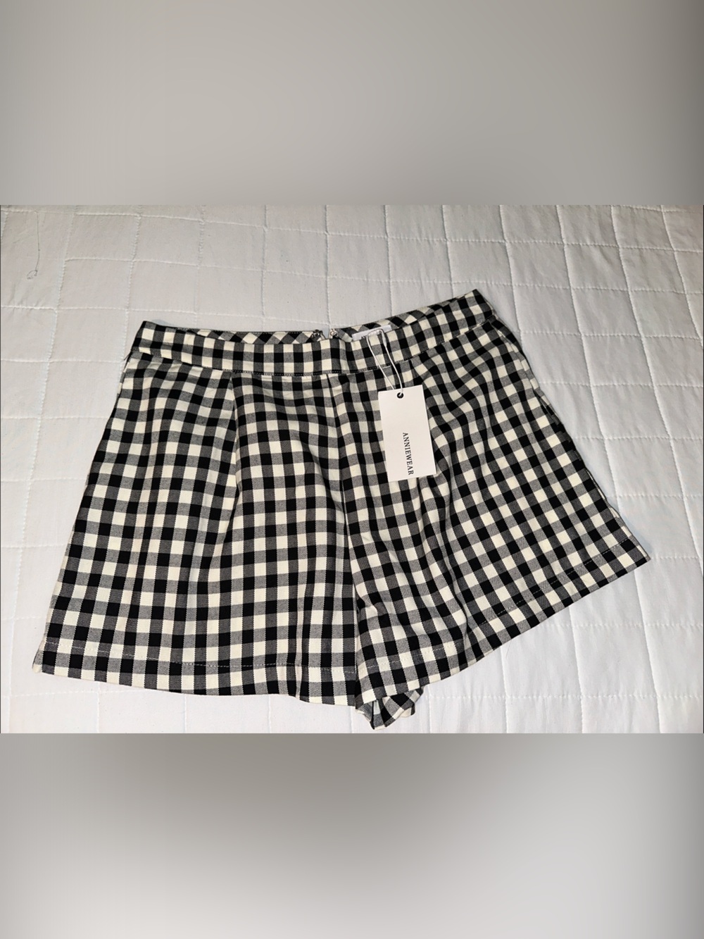ANNIYEAR Black and White Gingham Skirt
